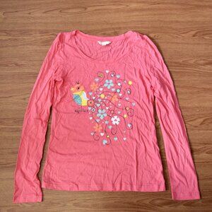 Watermelon Red Flora Bird T Shirt Stretchy Woman Top- Y2K Style a. YiLian 阿依莲